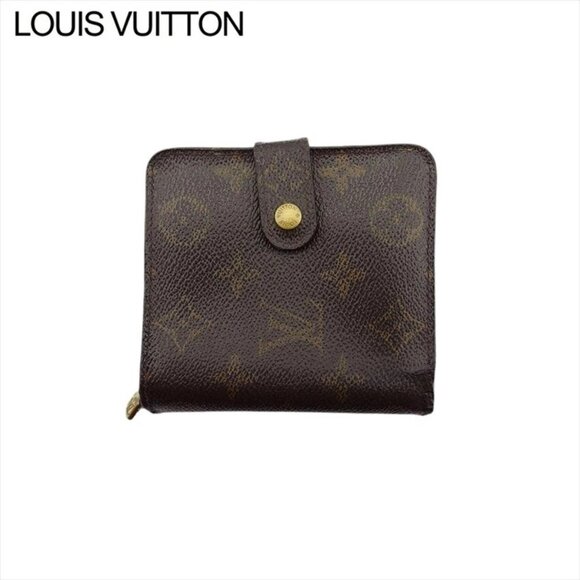 LOUIS VUITTON Bifold Wallet Monogram Beige Monogram Canvas Auth Used - Picture 1 of 10